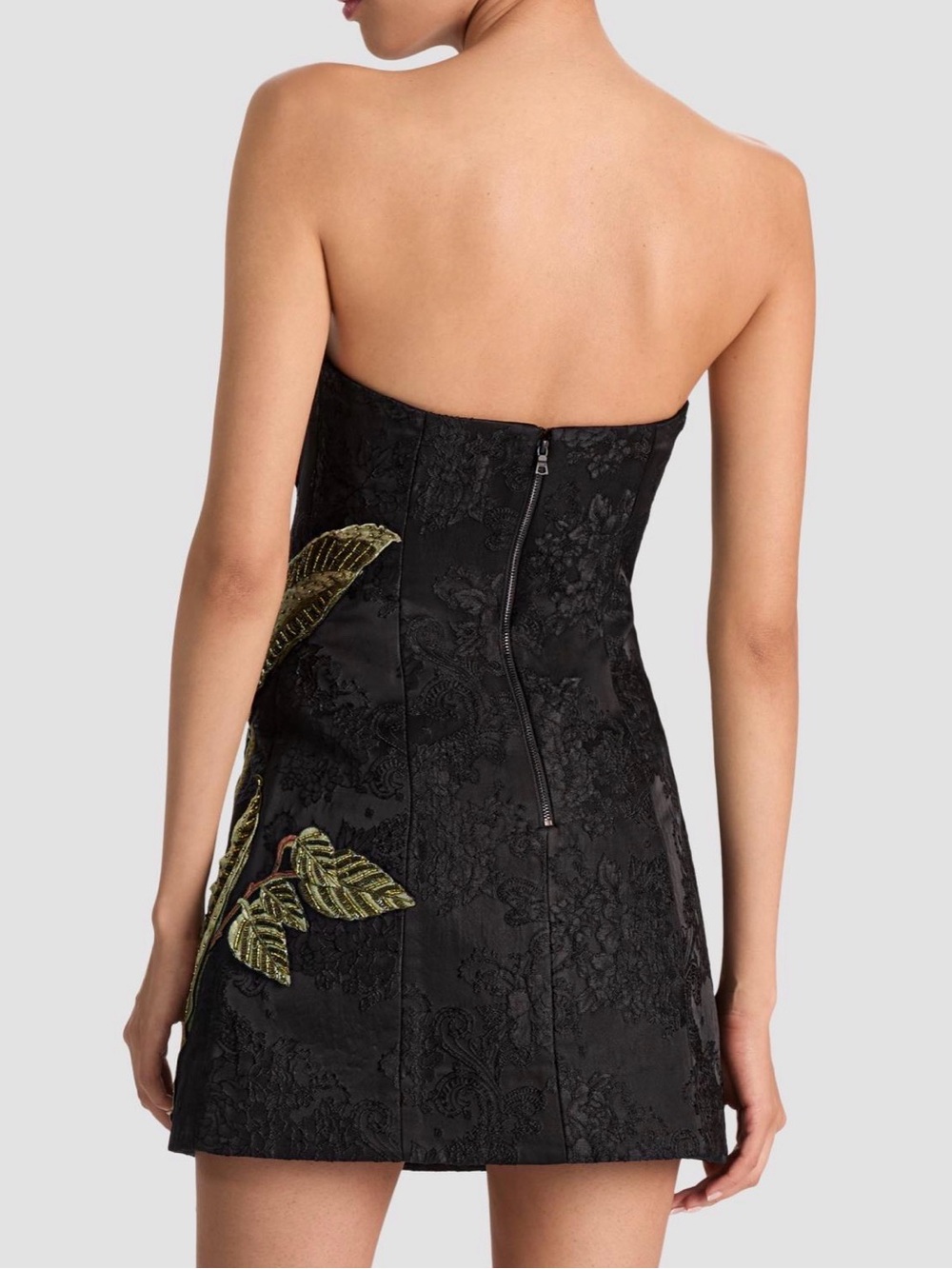 Alice + Olivia Katia Strapless Floral Appliqué Mini Dress - Picture 4 of 7